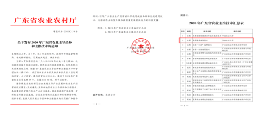 省农业厅推广公告
